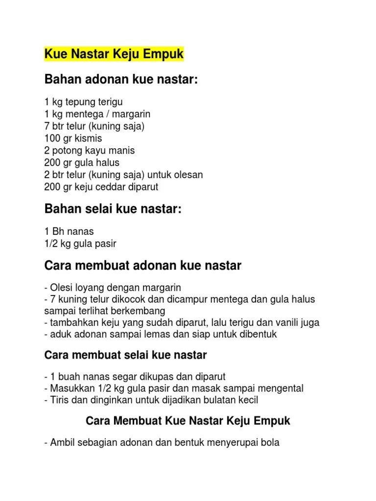 Bahan Kue Nastar 1 Kg Mentega - Sekilas Bahan