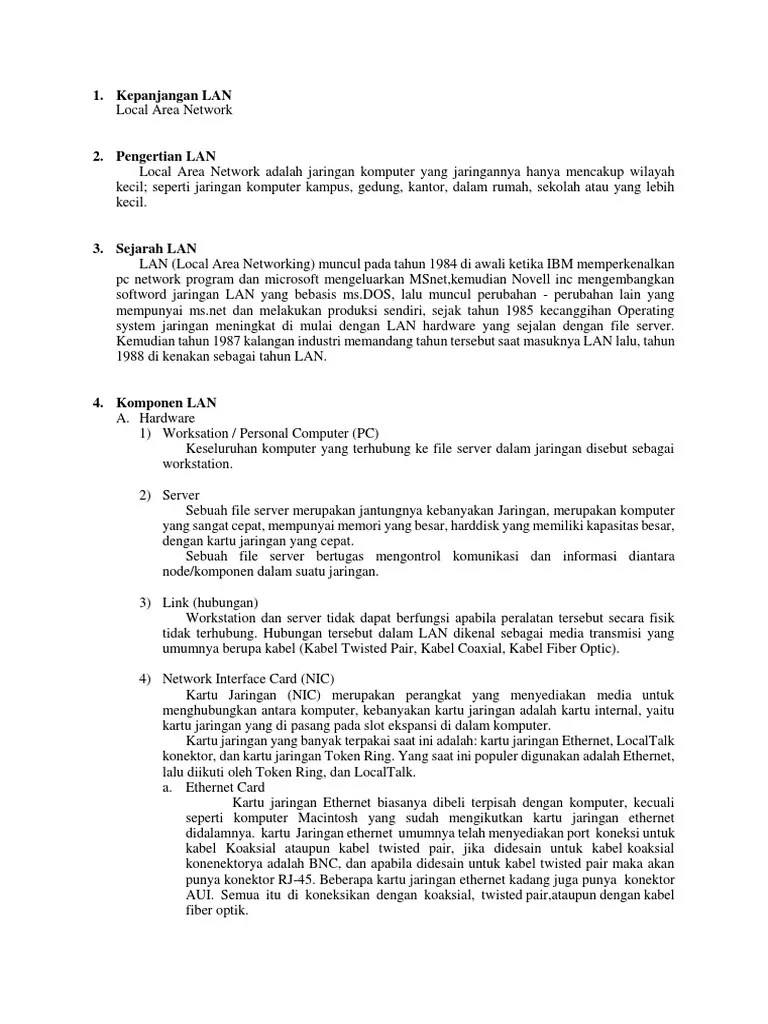 Ringkasan Materi Tentang LAN | PDF