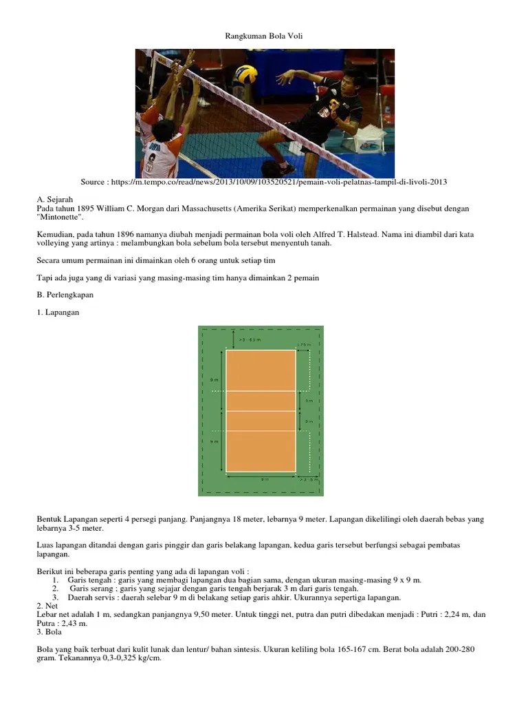 Rangkuman Bola Voli | PDF