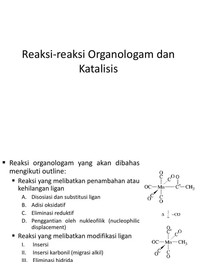 Reaksi Reaksi Organologam Dan Katalisis 1 | PDF