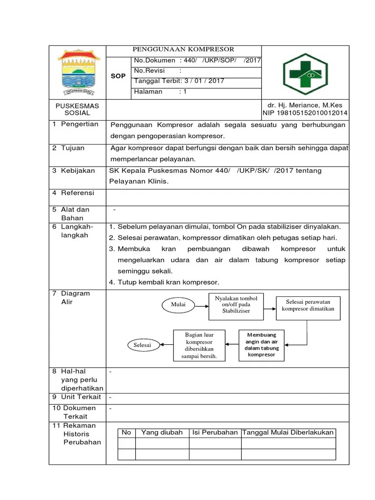 SOP Penggunaan Kompresor | PDF