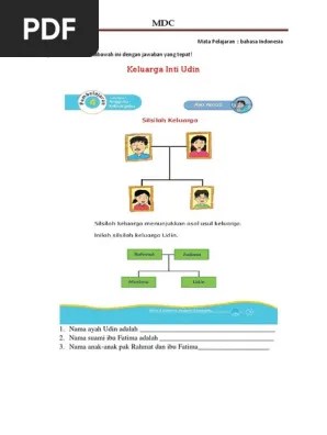 Soal Latihan Silsilah Keluarga Bahasa Indonesia | PDF