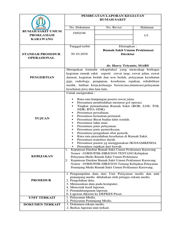 48 Pembuatan Laporan Kegiatan Rumah Sakit | PDF