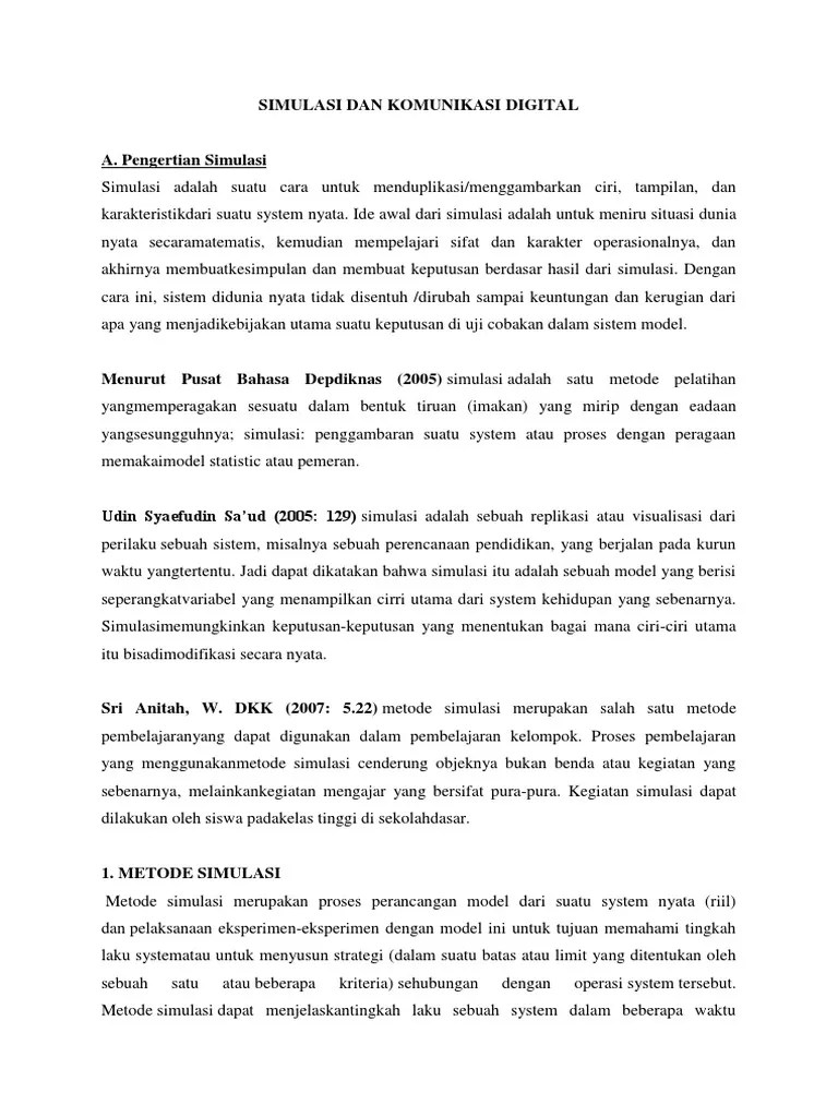 Simulasi Dan Komunikasi Digital Simkomdig | PDF