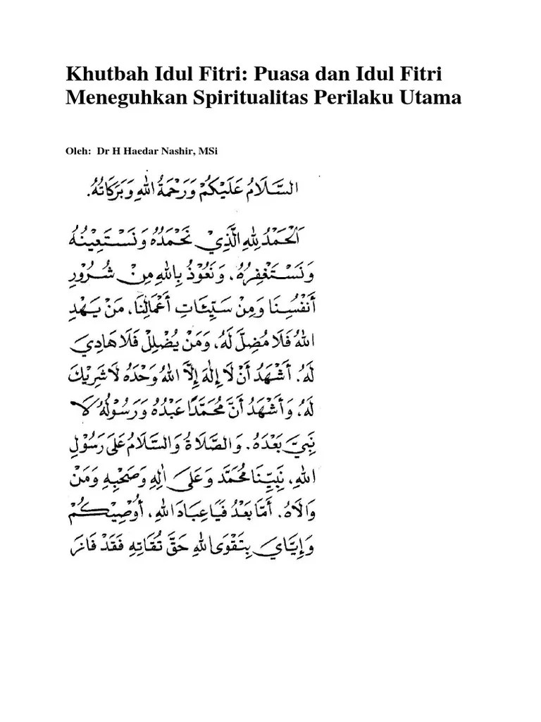 Khutbah Idul Fitri | PDF
