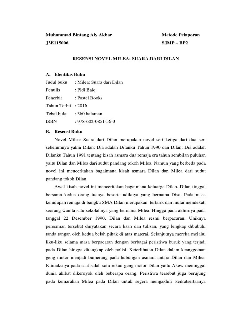 Resensi Buku Milea Suara Dari Dilan – Berbagai Buku