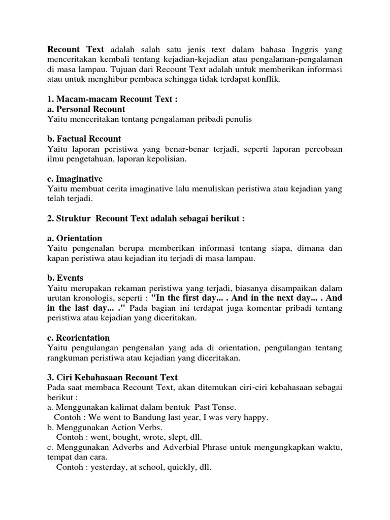 Recount Teks B.ing | PDF