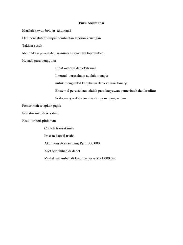Puisi Akuntansi | PDF