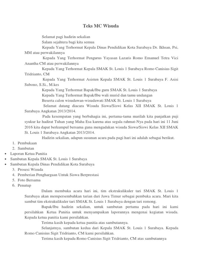 Teks MC Wisuda | PDF