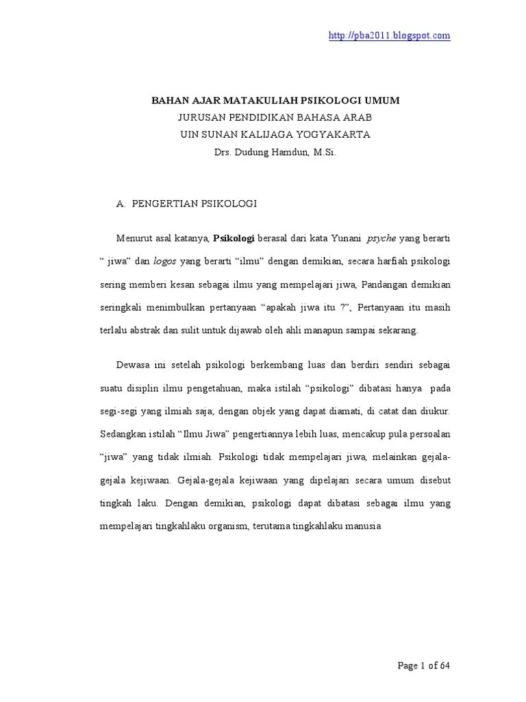 Materi Psikologi Umum | PDF