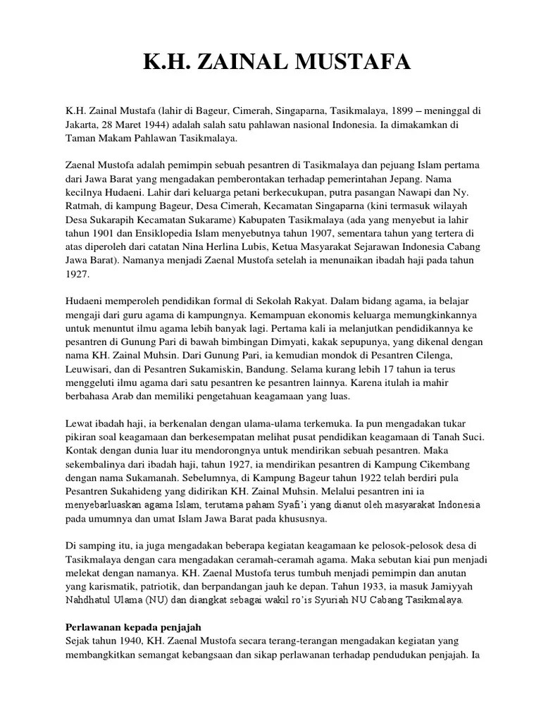 KH Zainal Mustofa | PDF