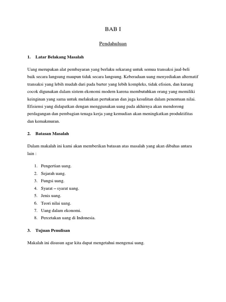 Makalah Ekonomi &lsquo;Uang&rsquo;