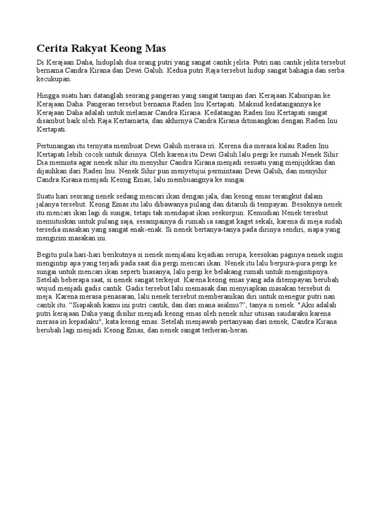 Cerita Rakyat Keong Mas | PDF