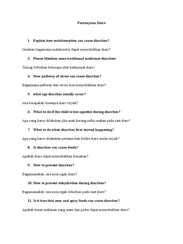 Pertanyaan Diare | PDF