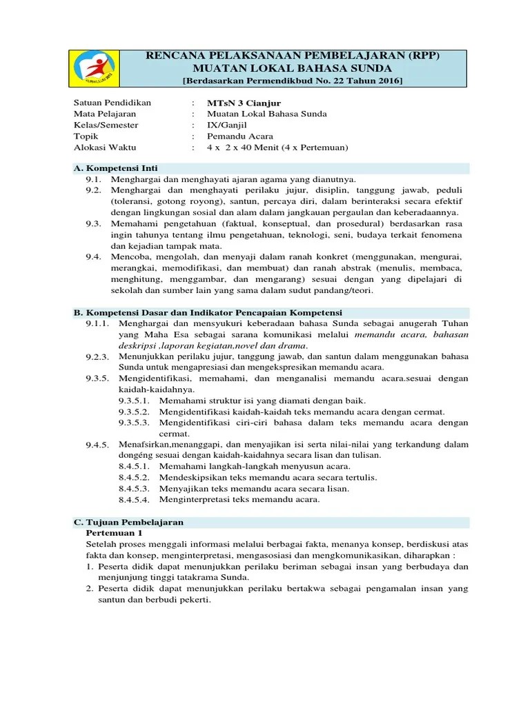 RPP 1. Pemandu Acara | PDF