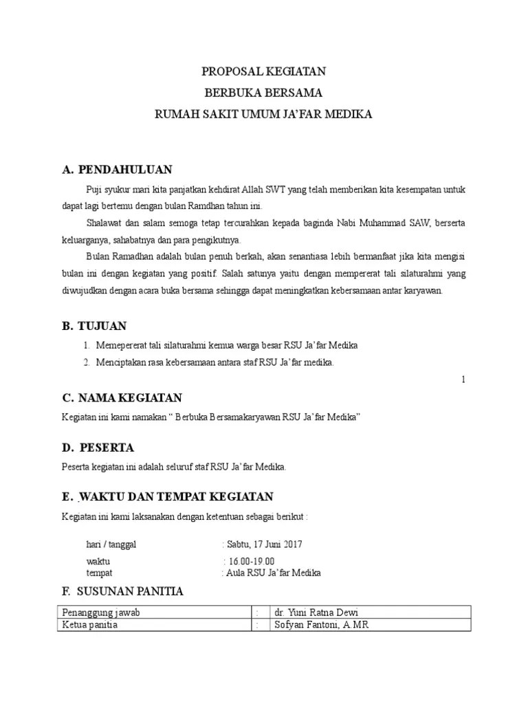 Proposal Kegiatan Buka Bersama | PDF