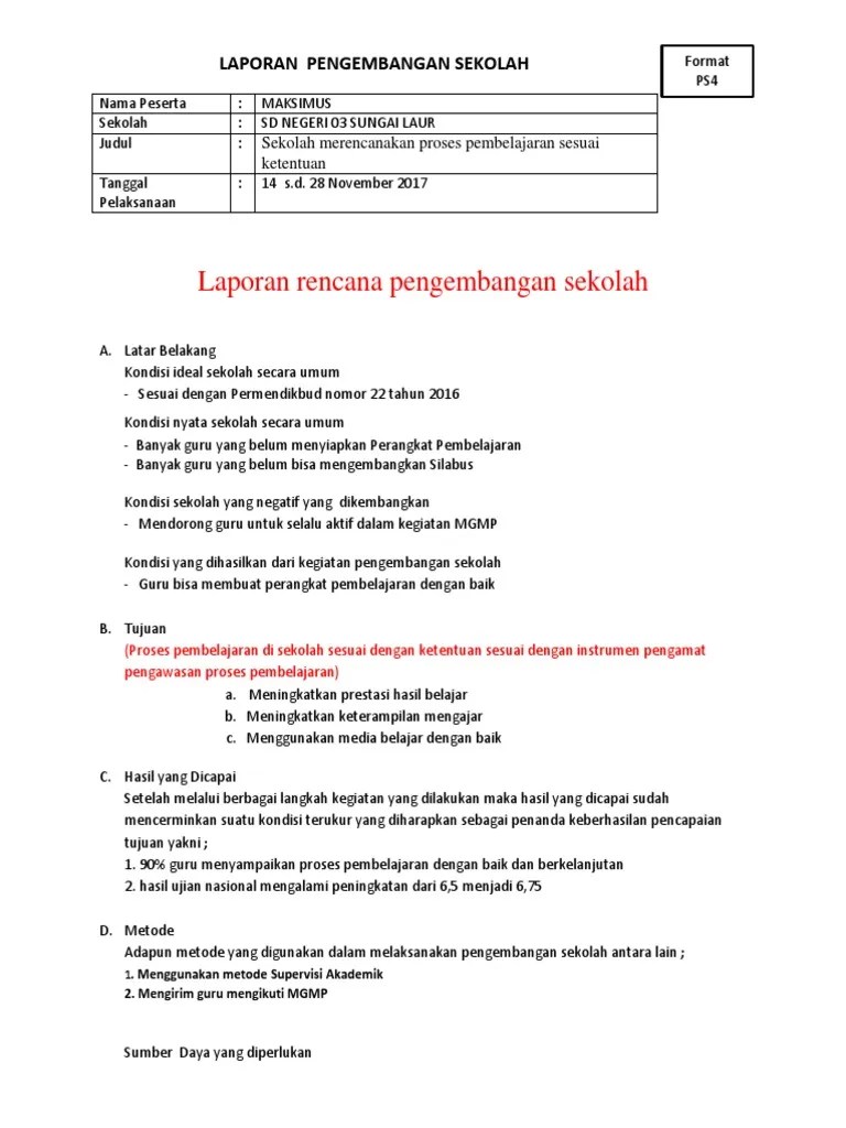 Form Ps2 Psrencana Pengembangan Sekolah Maksimus | PDF