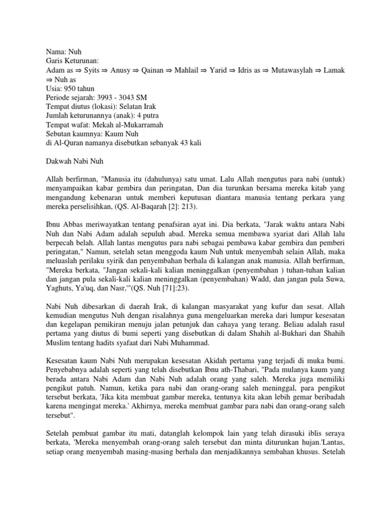 Pidato Tentang Nabi Nuh – Penggambar