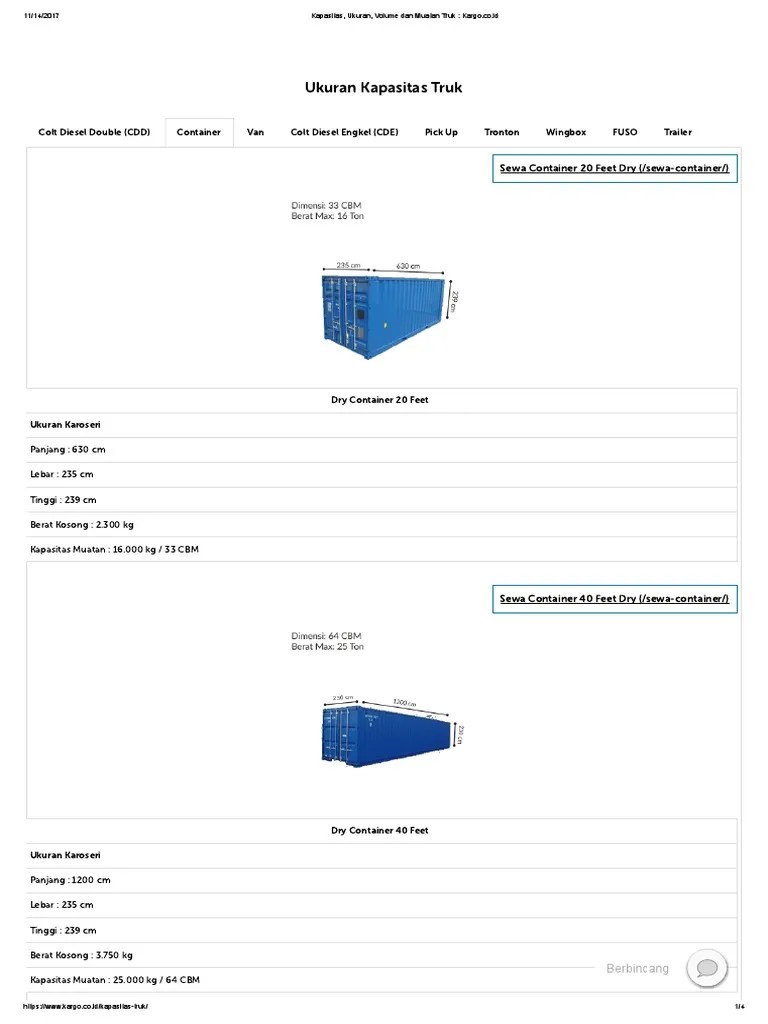 Spesifikasi Container Truck | PDF