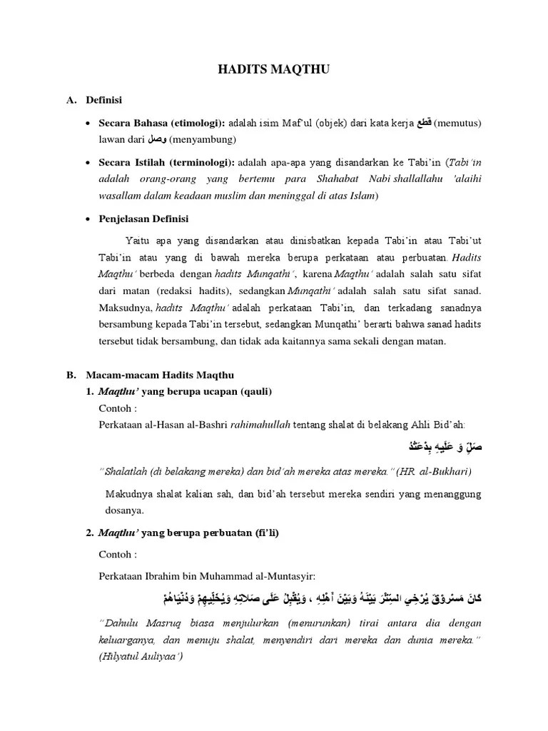 Macam Macam Hadits Dan Contohnya – Belajar