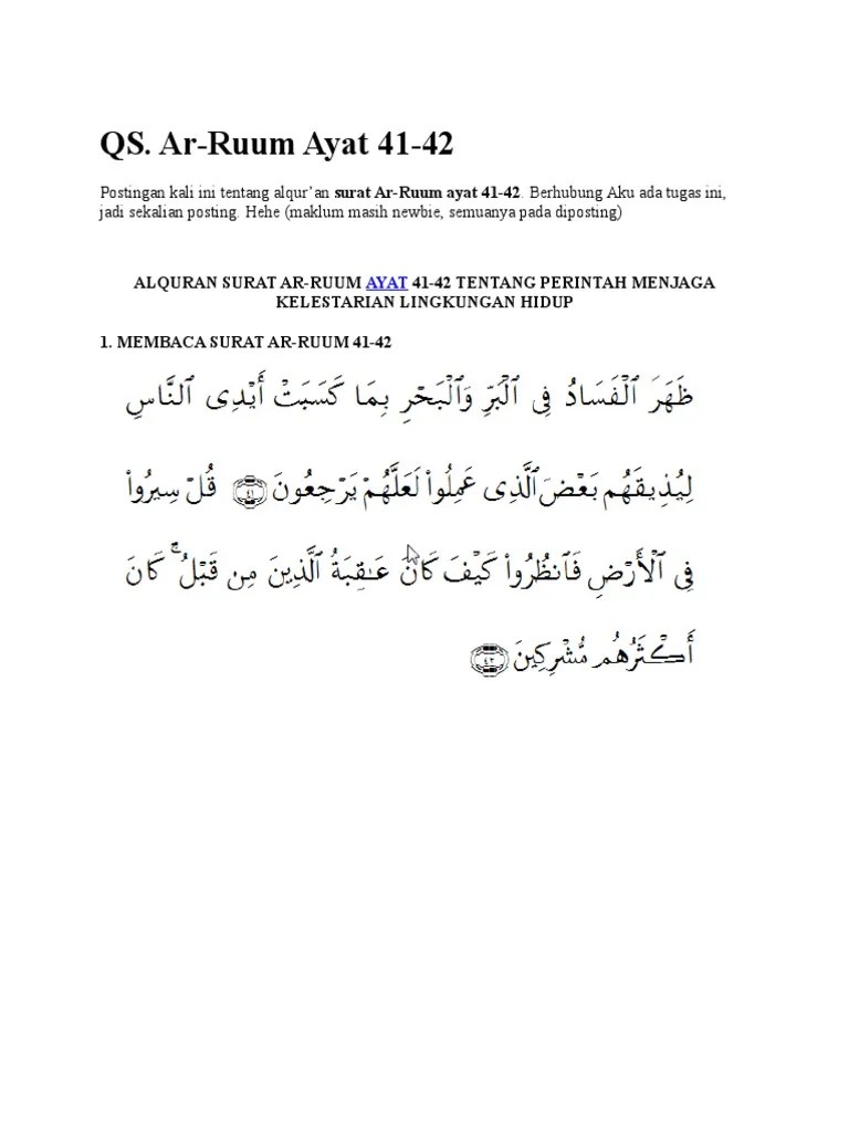 Isi Kandungan Surat Ar Rum Ayat 41 42 – Python