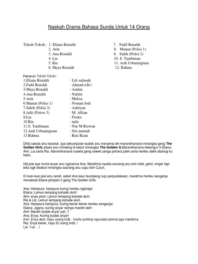 Naskah Drama Bahasa Sunda Untuk 14 Orang | PDF