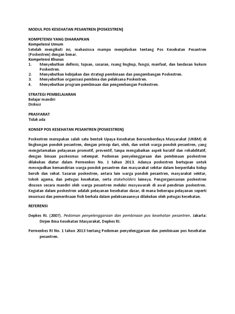 Modul Poskestren | PDF