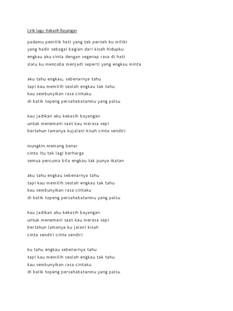 Lirik Lagu Kekasih Bayangan . Lirik Lagu Kekasih Bayangan Dari Cakra Khan  Cerdik Indonesia