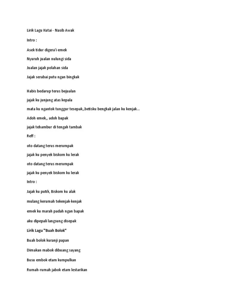 Lirik Lagu Kutai | PDF