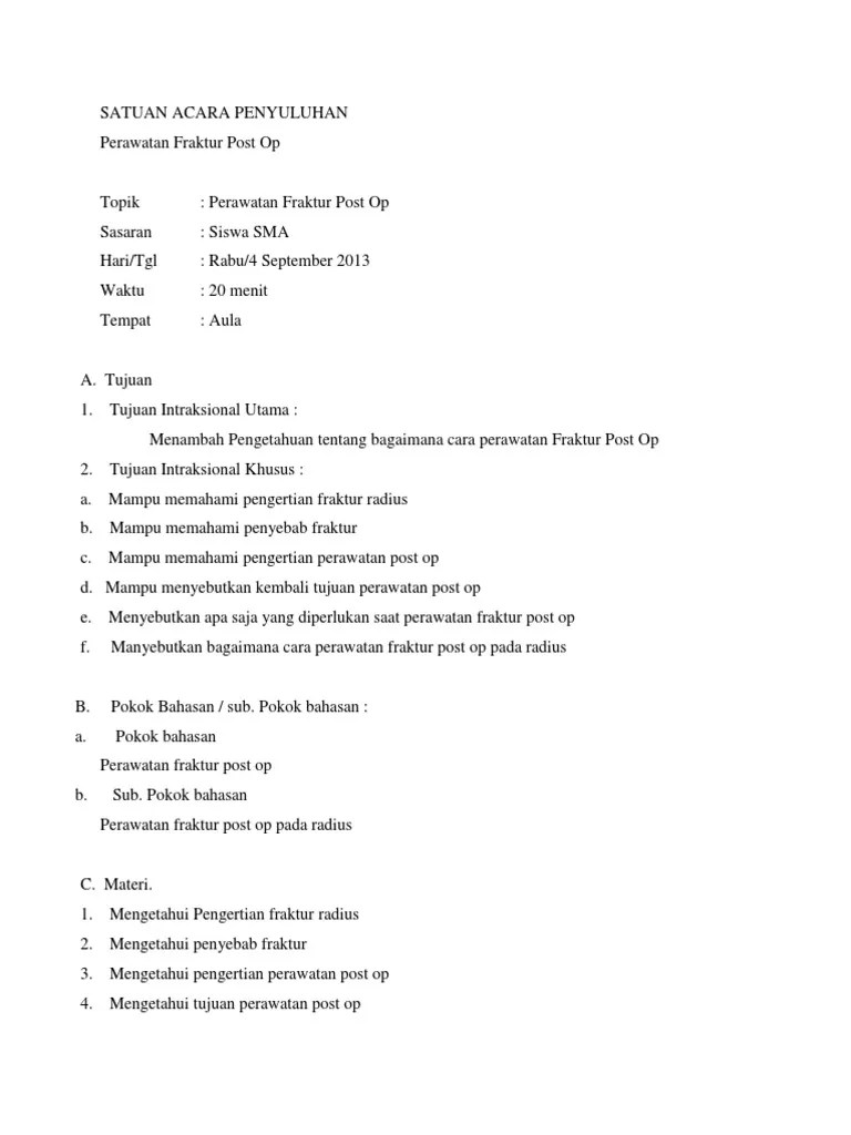 Satuan Acara Penyuluhan | PDF