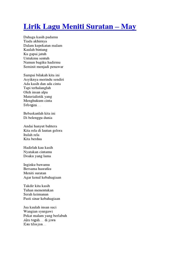 Lirik Lagu Meniti Suratan | PDF