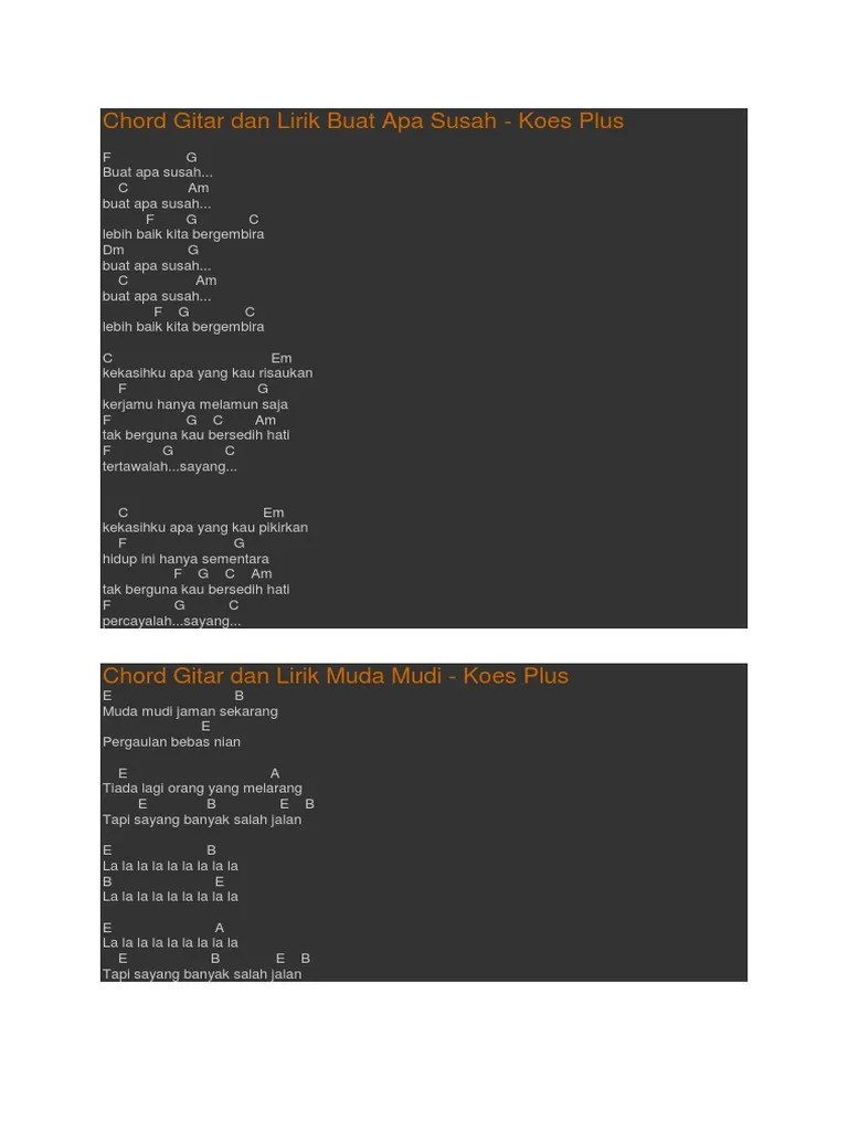 Chord Gitar Dasar Koes Plus Mengapa