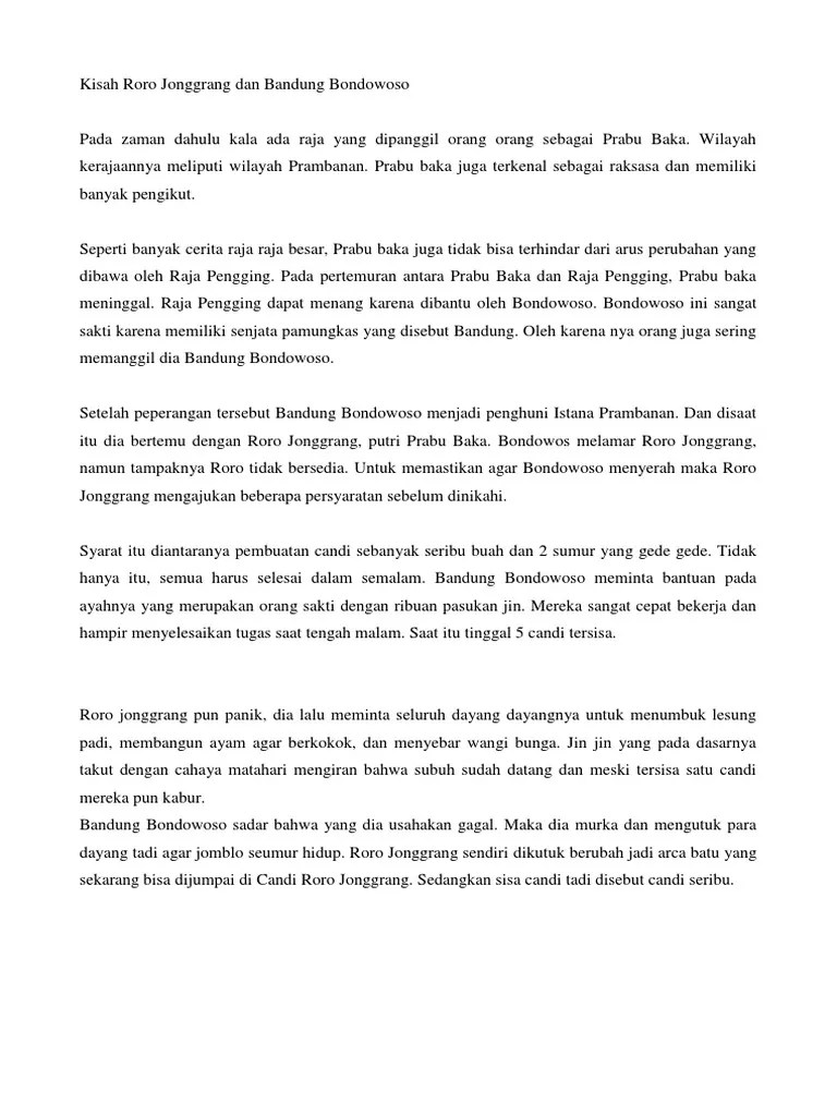 Cerita Fantasy Roro Jongrang | PDF