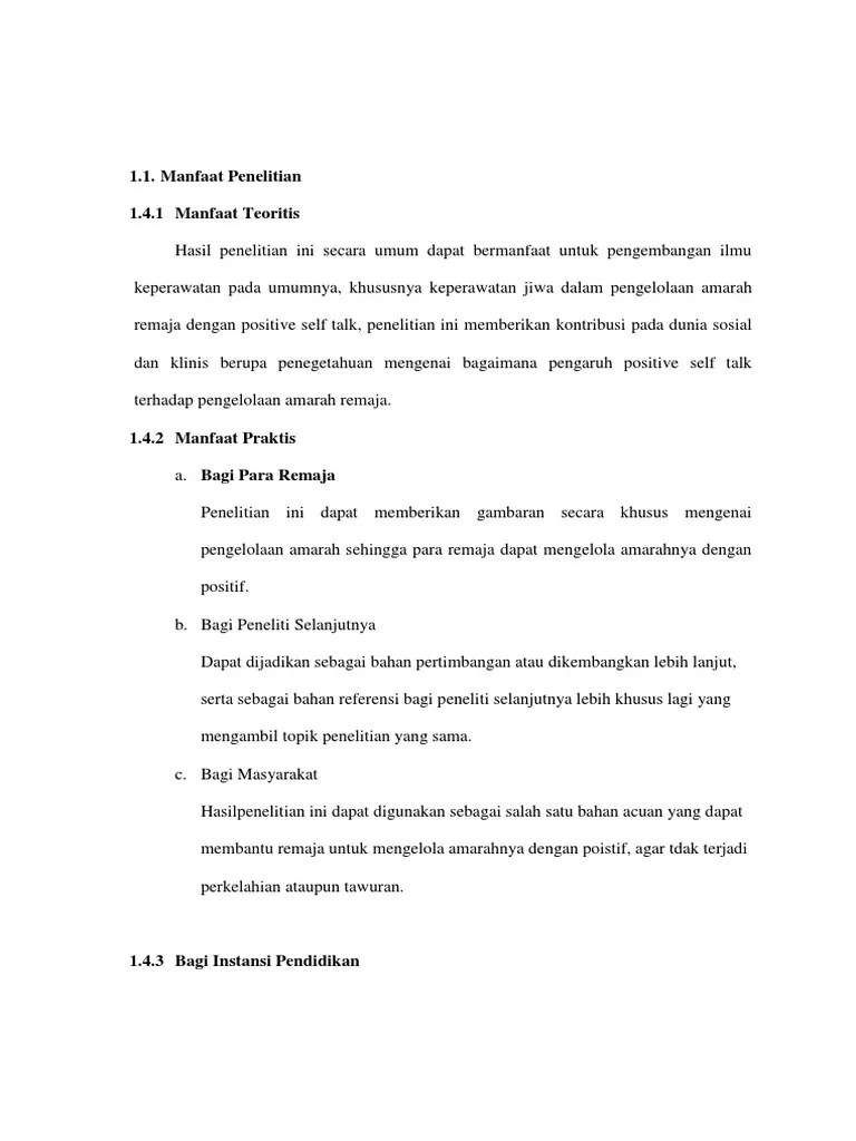 Manfaat Penelitian | PDF