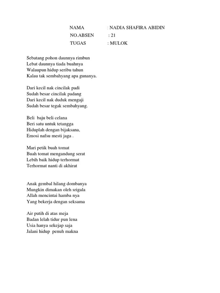 Sebatang Pohon Daunnya Rimbun | PDF