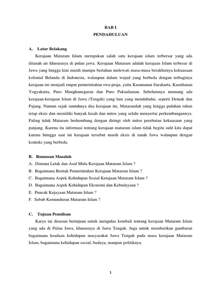 Makalah Kerajaan Mataram Islam | PDF