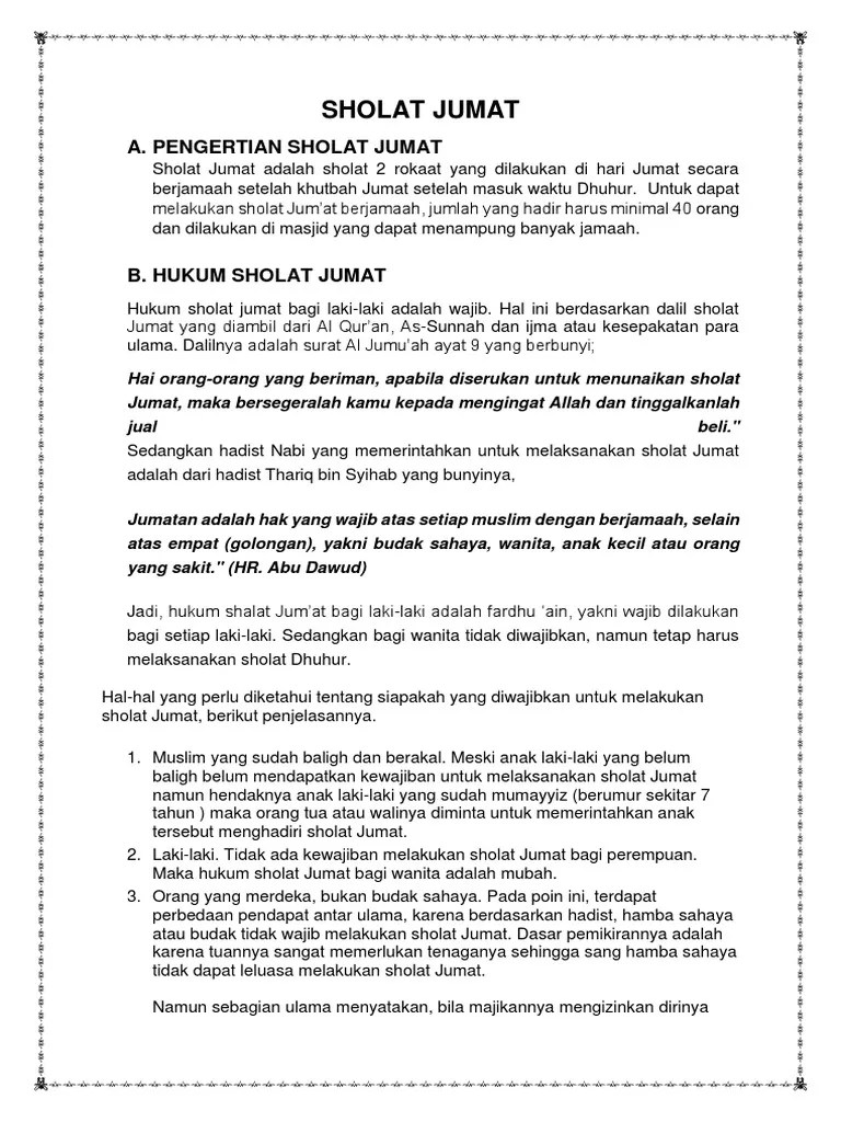 Pengertian Sholat Jumat | PDF