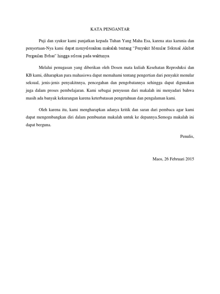 Makalah Penjaskes Tentang Penyakit Menular Seksual Akibat Pergaulan Bebas |  PDF