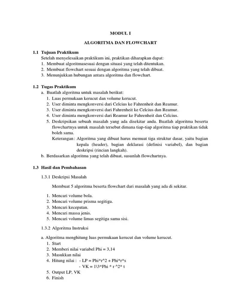 MODUL 1 Algoritma Dan Flowchart