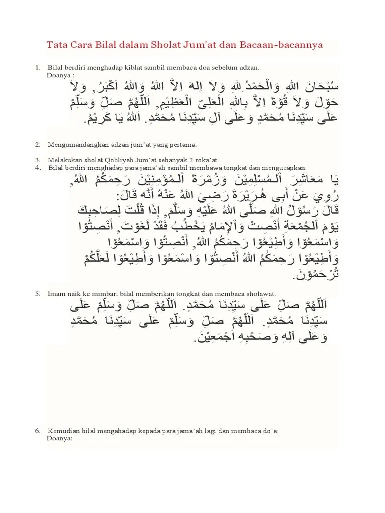Bacaan Bilal Sholat Jumat | PDF