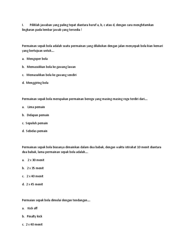 Soal Semester Pjok Kls 7 | PDF