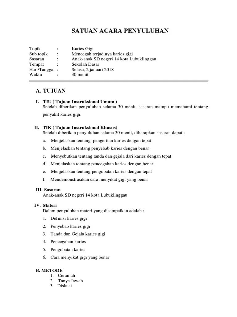 Satuan Acara Penyuluhan Edit | PDF