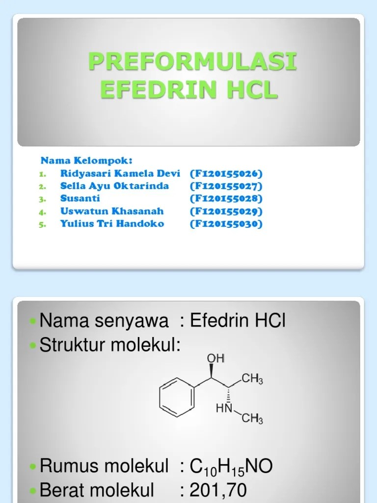 Preformulasi Efedrin HCL | PDF