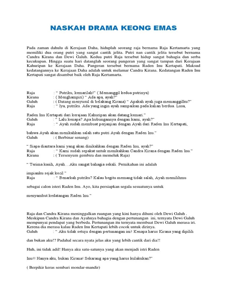 35 Naskah Drama Keong Emas - Info Uang Online