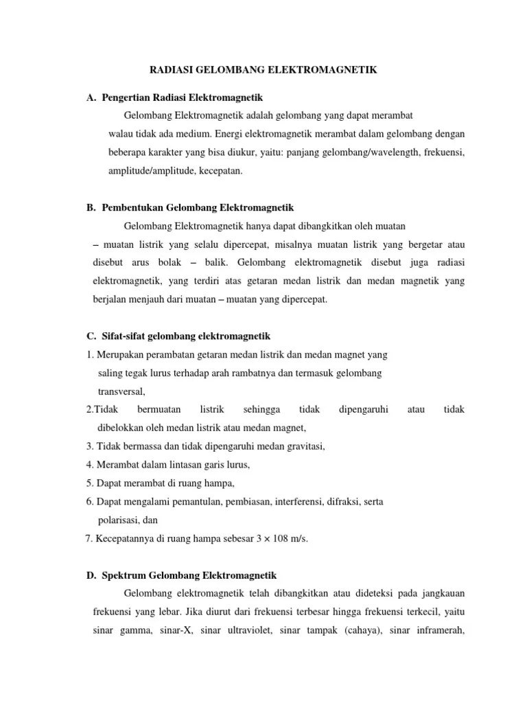 Pengertian Radiasi Elektromagnetik | PDF