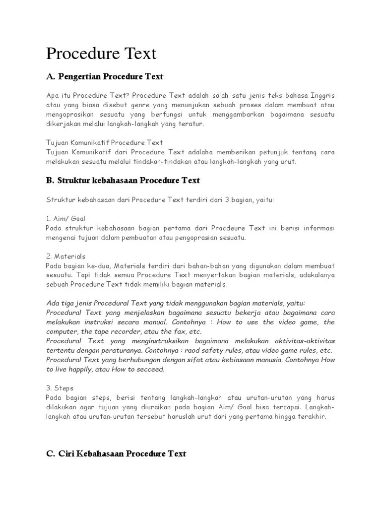 Procedure Text | PDF