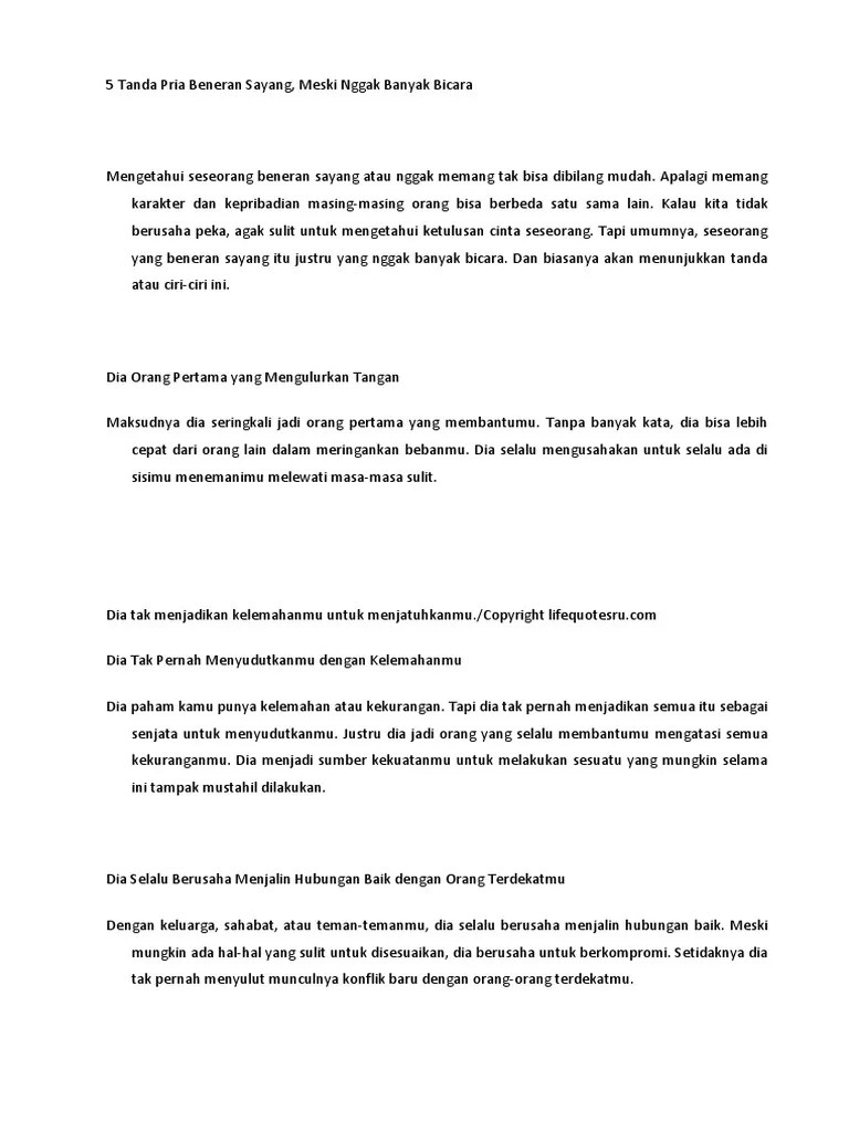 Tanda Sayang Cowok Pendiam | PDF