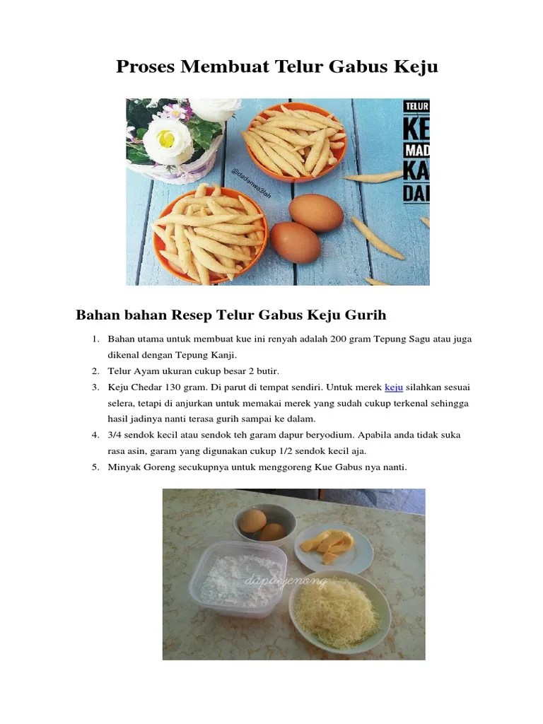 Proses Membuat Telur Gabus Keju | PDF