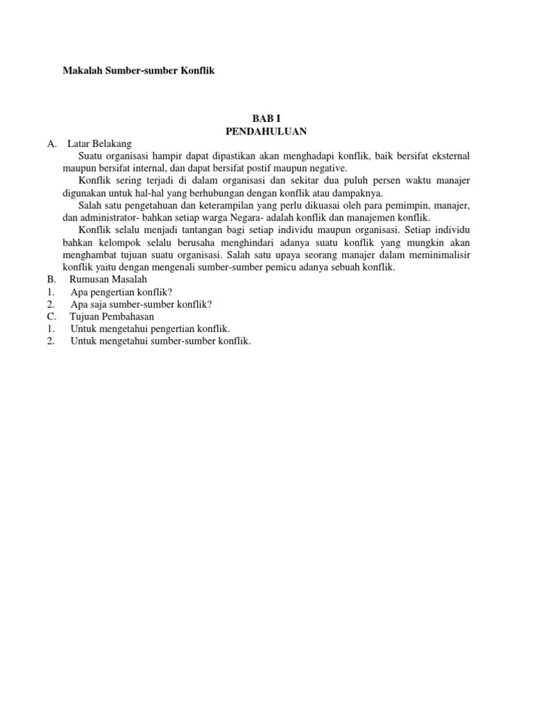 Makalah Sumber Konflik Dian | PDF