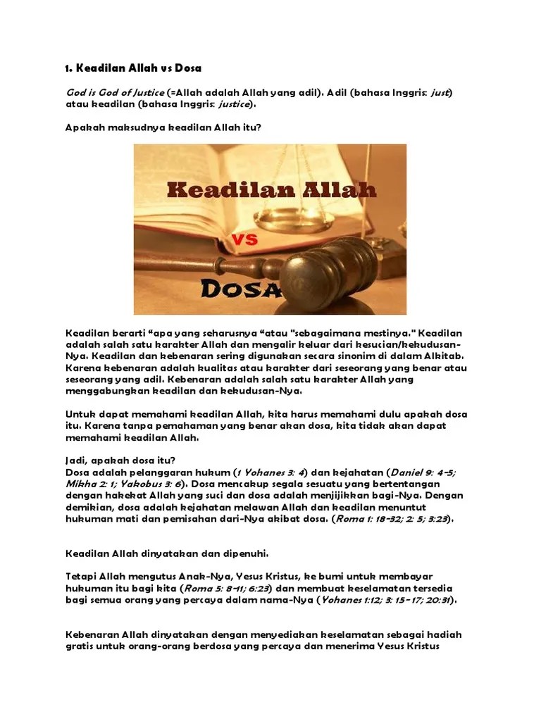 Keadilan Allah Vs Dosa | PDF